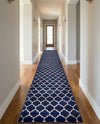 Lattice Gardens Collection Area Rug -  Bloomfield (Dark Blue) Runner Dark Blue  lifestyle 81