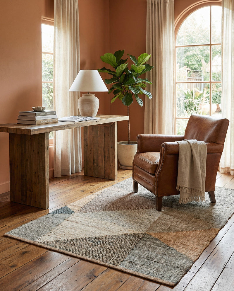 Desert Weave Jute Collection Area Rug -  Mojave Rectangle Multi  lifestyle 21