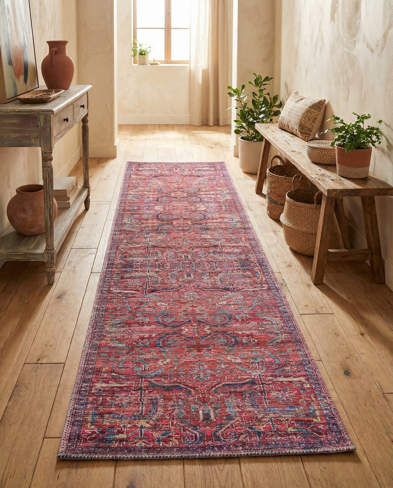 Zahara Oasis Collection Area Rug -  Tangier Runner Rust Red  lifestyle 80