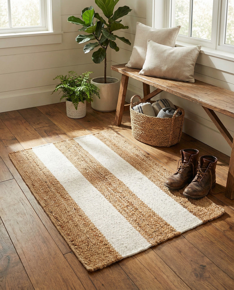 Martha's Vineyard Blueprints Collection Area Rug - Edgartown Rectangle Tan Sand  lifestyle 28