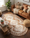 Savannah Elegance Collection Area Rug -  Tybee (Brown) Oval Brown  lifestyle 55