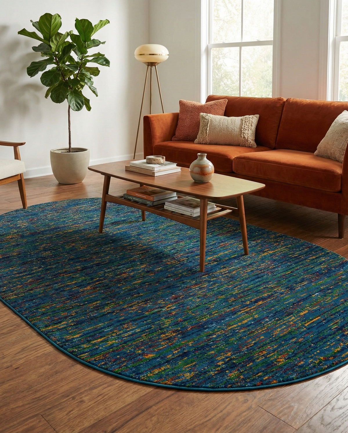 Caribbean Cove Collection Area Rug -  Lucia Oval Navy Blue  lifestyle 126