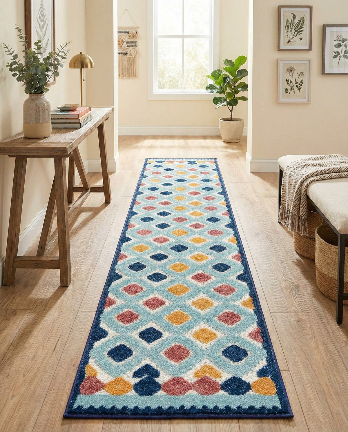 Caribbean Terrace Collection Area Rug -  Tobago Runner Ivory  lifestyle 103