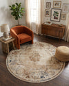 Coastal Manor Collection Area Rug -  Pierpoint Round Blue Cream  lifestyle 32