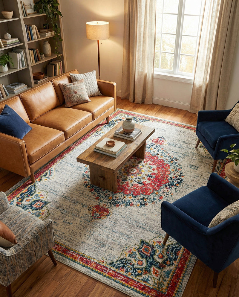 Brighton Terrace Collection Area Rug - Hove (Ivory) Rectangle Ivory  lifestyle 3