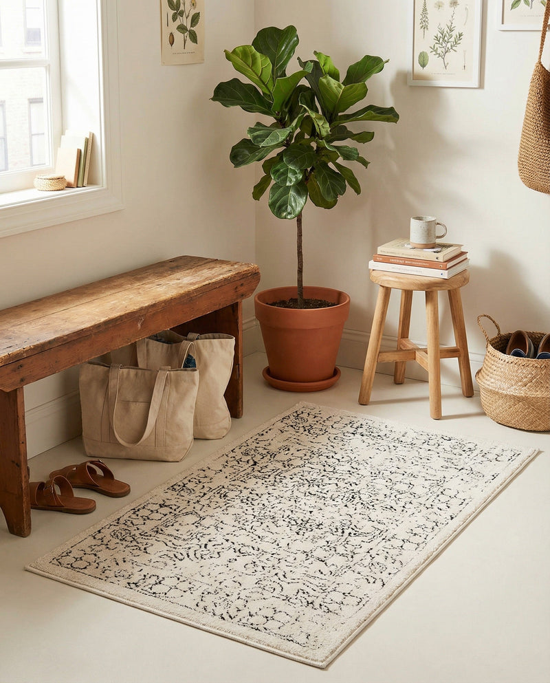 Savannah Soiree Collection Area Rug -  Everglade (White) Rectangle White  lifestyle 18