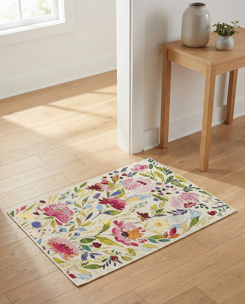 Seaside Blooms Collection Area Rug -  Meadow Rectangle Multi  lifestyle 13