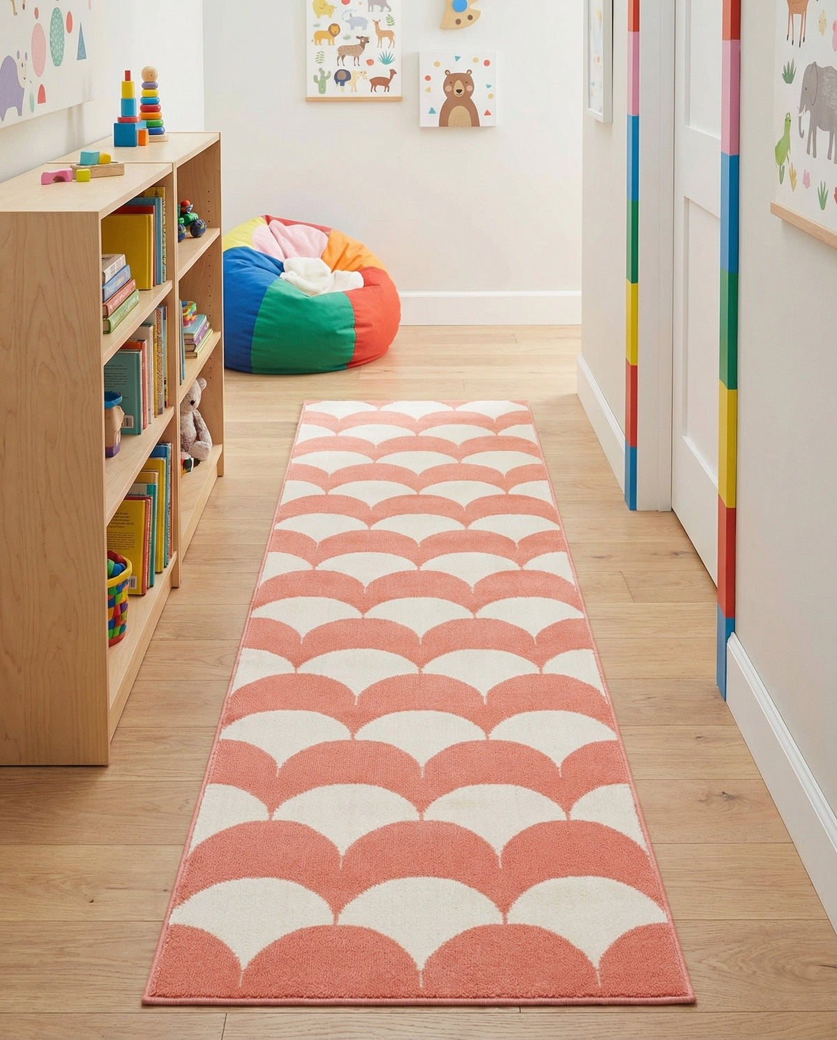 Wonder Tykes Collection Area Rug - Sparklewood Runner Soft Coral Pink  lifestyle 84