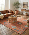 Savannah Threads Collection Area Rug -  Namib Rectangle Rust Red  lifestyle 11