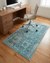 Chateau Elegance Collection Area Rug -  Louvre Rectangle Light Blue  lifestyle 38