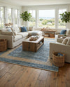 Osian Looms Collection Area Rug - Durham Rectangle Navy Blue  lifestyle 15