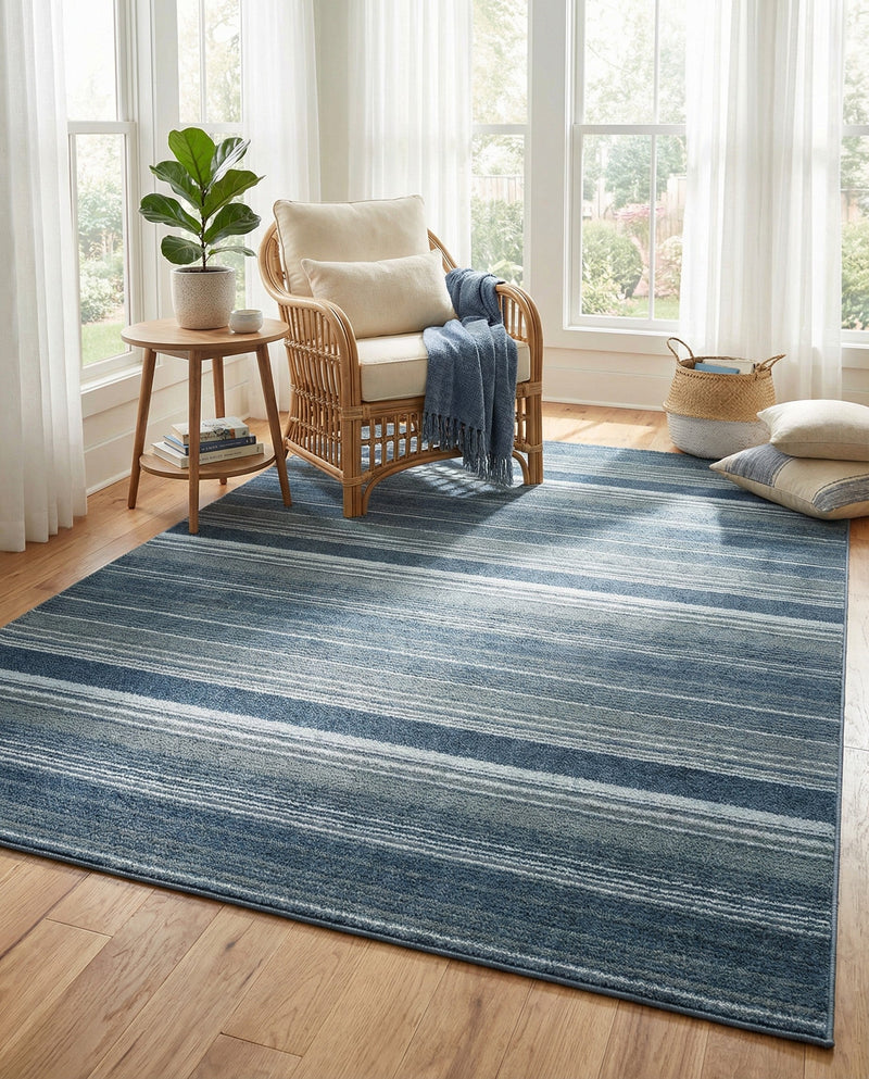 Jewel Oasis Collection Area Rug - Sapphire (Blue) Rectangle Blue  lifestyle 13