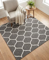 Trellis Mosaic Collection Area Rug -  Pergolatown (Dark Gray) Square Dark Gray  lifestyle 63