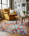 Chromatic Oasis Collection Area Rug -  Lagoon Rectangle Multi  lifestyle 52