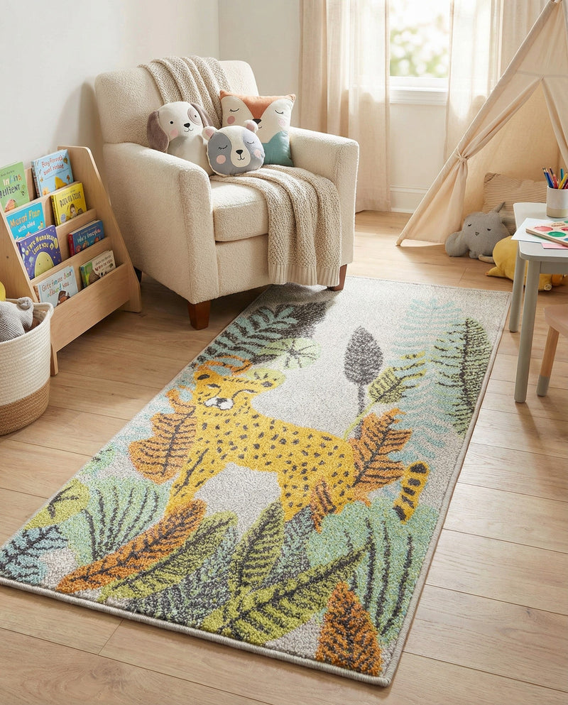 Wonder Tykes Collection Area Rug -  Puzzled Runner Gray  lifestyle 32