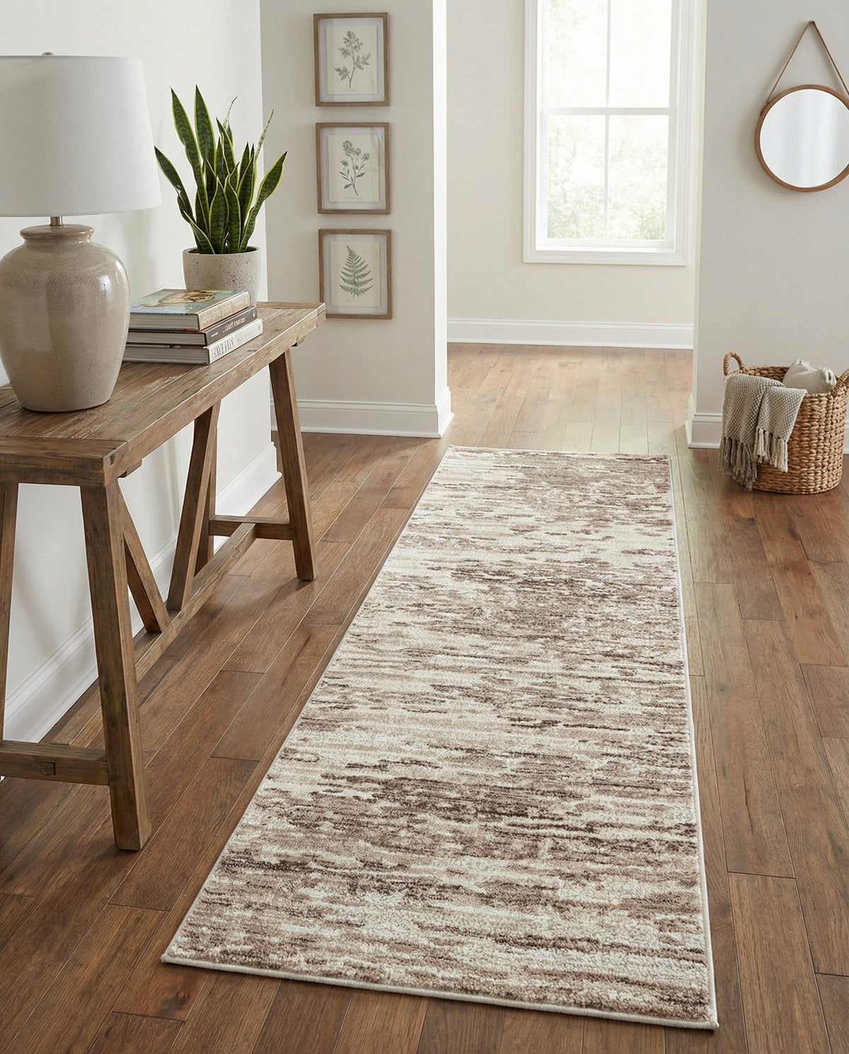 Serenity Sands Collection Area Rug - Dunescape Runner Brown  lifestyle 123