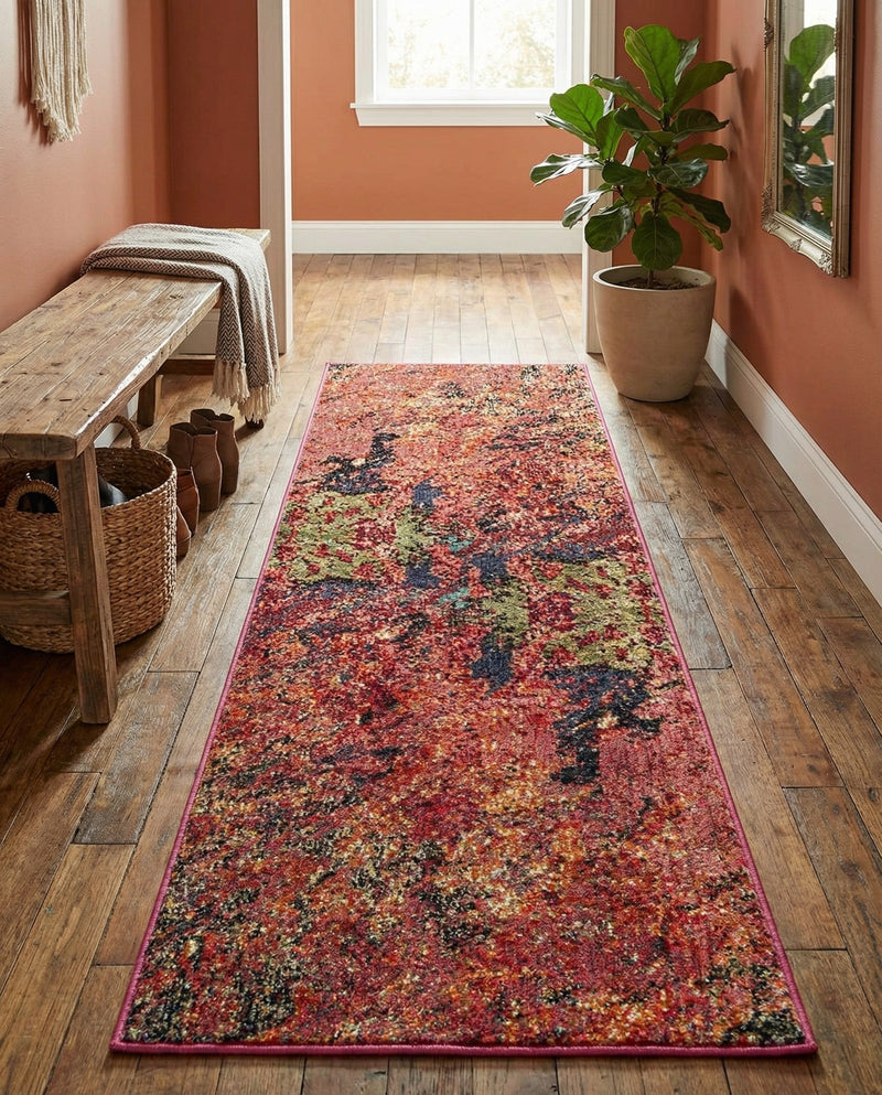 Autumnal Tapestry Collection Area Rug -  Chromaticville Runner Multi  lifestyle 51