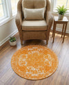 Dover Terrace Collection Area Rug -  Lagoon (Orange) Round Orange  lifestyle 64