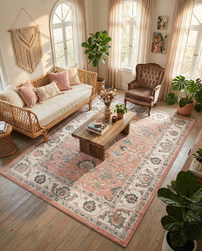 Adriana Terrace Collection Area Rug -  Positano (Rose) Rectangle Rose  lifestyle 17