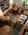 Bistro Lounge Collection Area Rug -  Ristretto Rectangle Multi  lifestyle 28