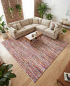 Thar Cotton Collection Area Rug - Alleppey Square Multi White  lifestyle 71