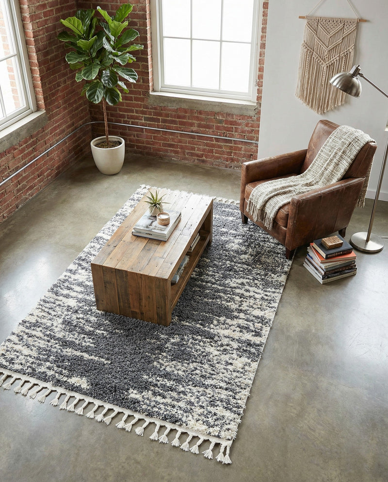 Tranquil Tides Shag Collection Area Rug - Marina Rectangle Gray  lifestyle 54