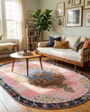 Heritage Elegance Collection Area Rug -  Winterthur (Pink) Oval Pink  lifestyle 57