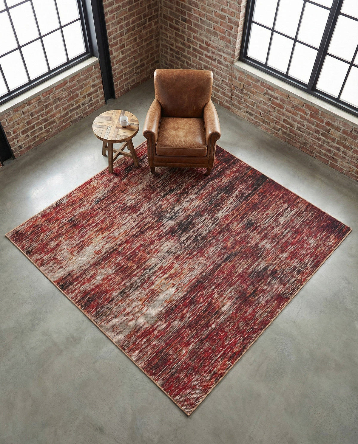 Sahara Essence Collection Area Rug - Oasis (Rust Red) Square Rust Red  lifestyle 101