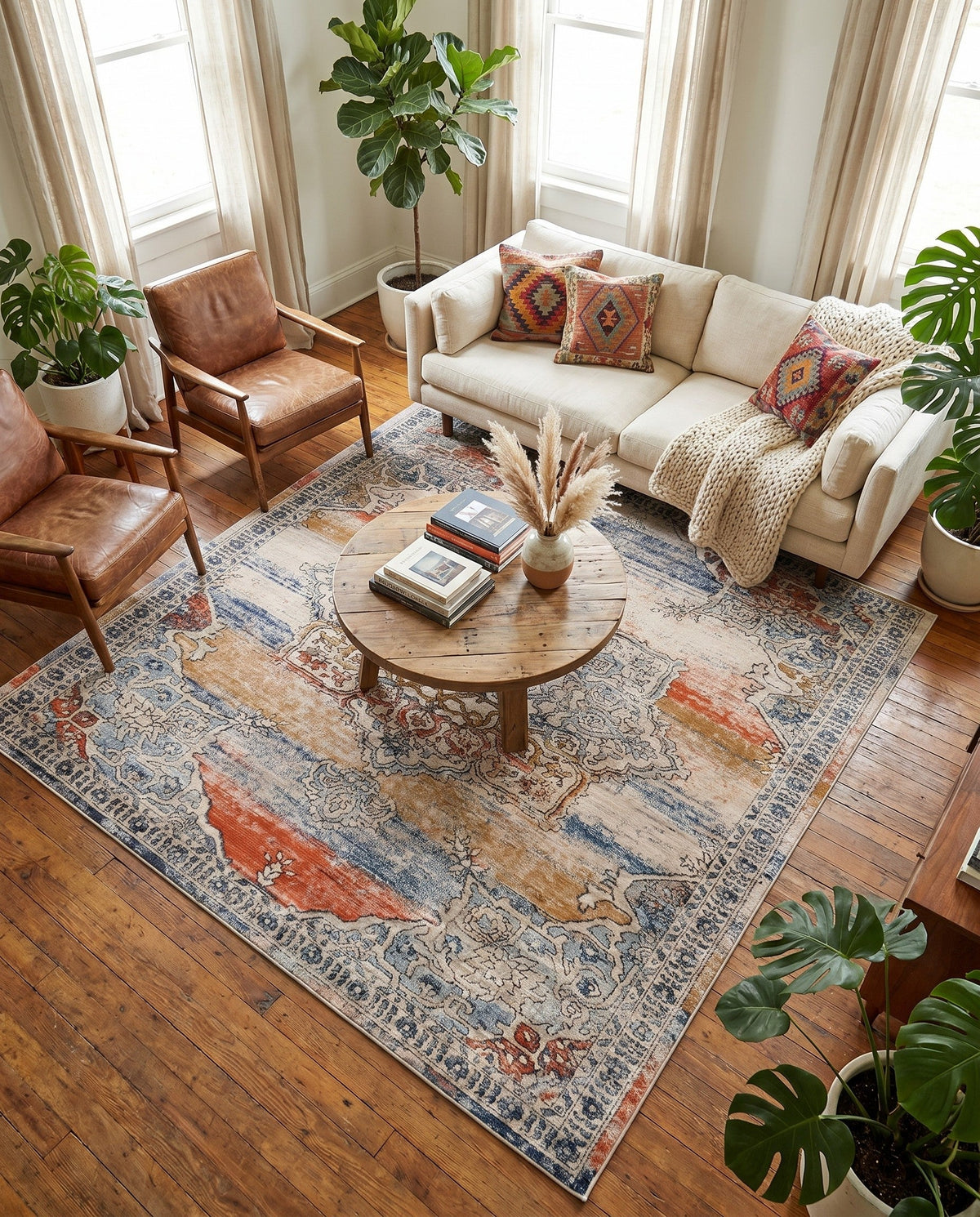 Mykonos Manor Collection Area Rug -  Tinos (Multi) Square Multi  lifestyle 110