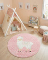 Wonder Tykes Collection Area Rug -  Marvel Round Pink  lifestyle 75