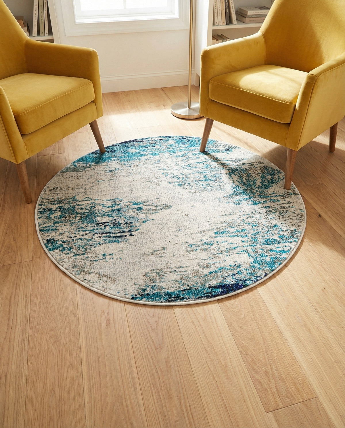 Colorburst Oasis Collection Area Rug -  Tropic Round Blue  lifestyle 81