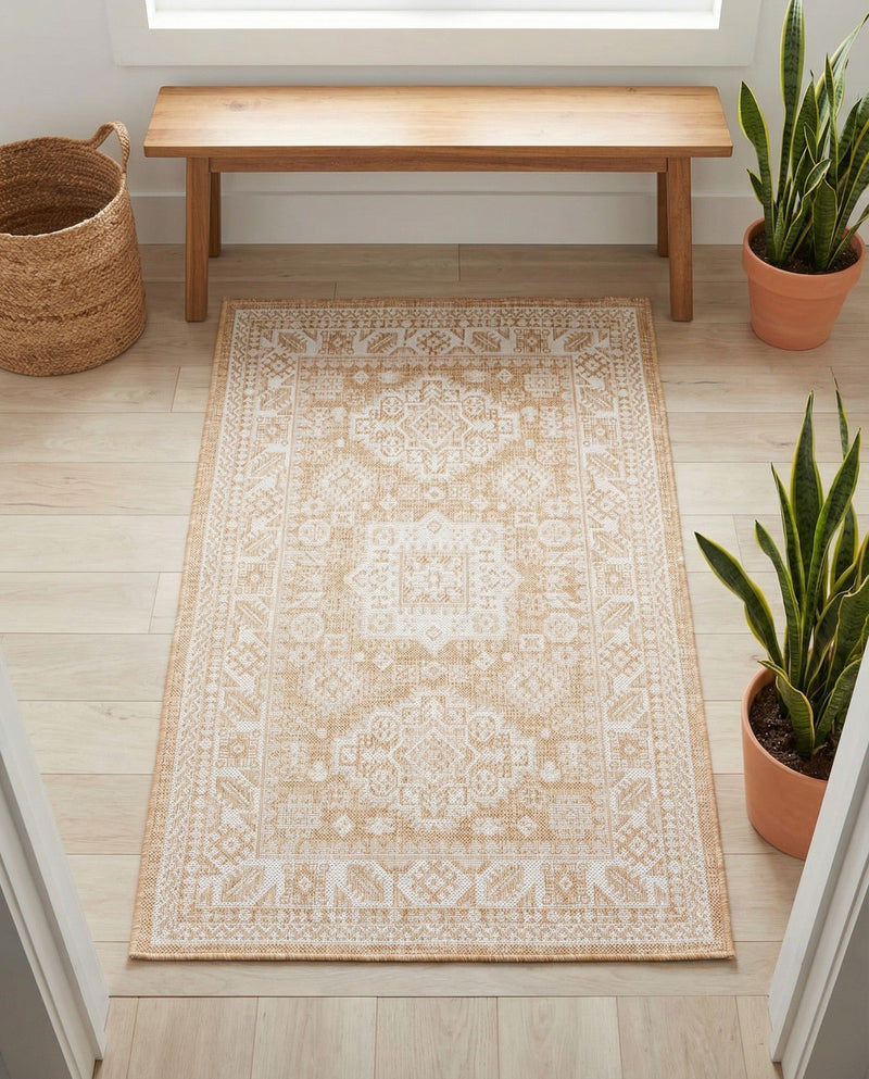 Tribal Terrace Treasures Collection Area Rug -  Incan Isle (Natural) Rectangle Natural  lifestyle 13