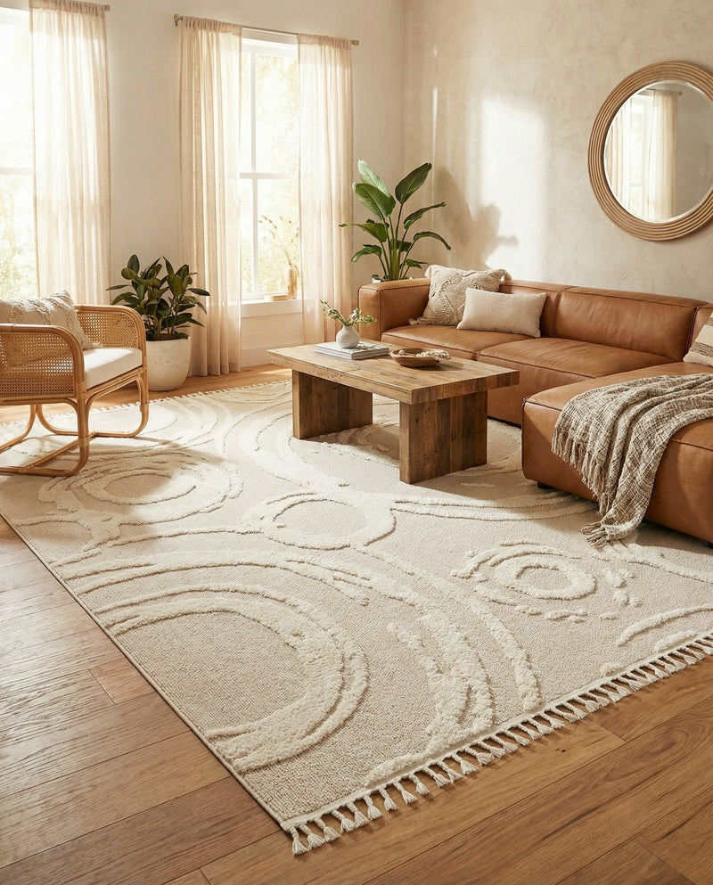 Sahara Chic Collection Area Rug -  Nubia Rectangle Ivory  lifestyle 13