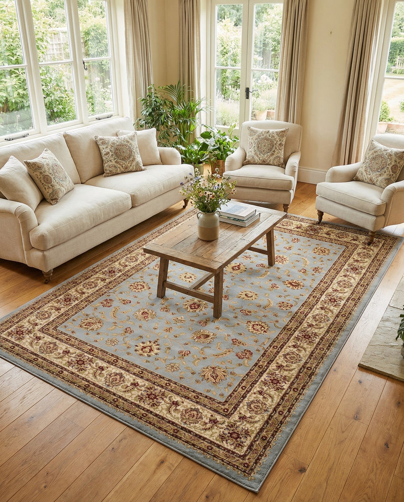 Jaipur Elegance Collection Area Rug -  Nahargarh (Light Blue) Rectangle Light Blue  lifestyle 22