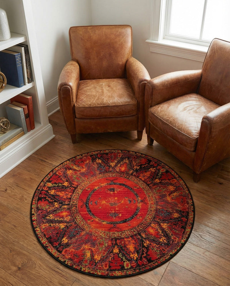 Safari Escape Rugs Collection Area Rug - Serengeti Round Multi  lifestyle 42