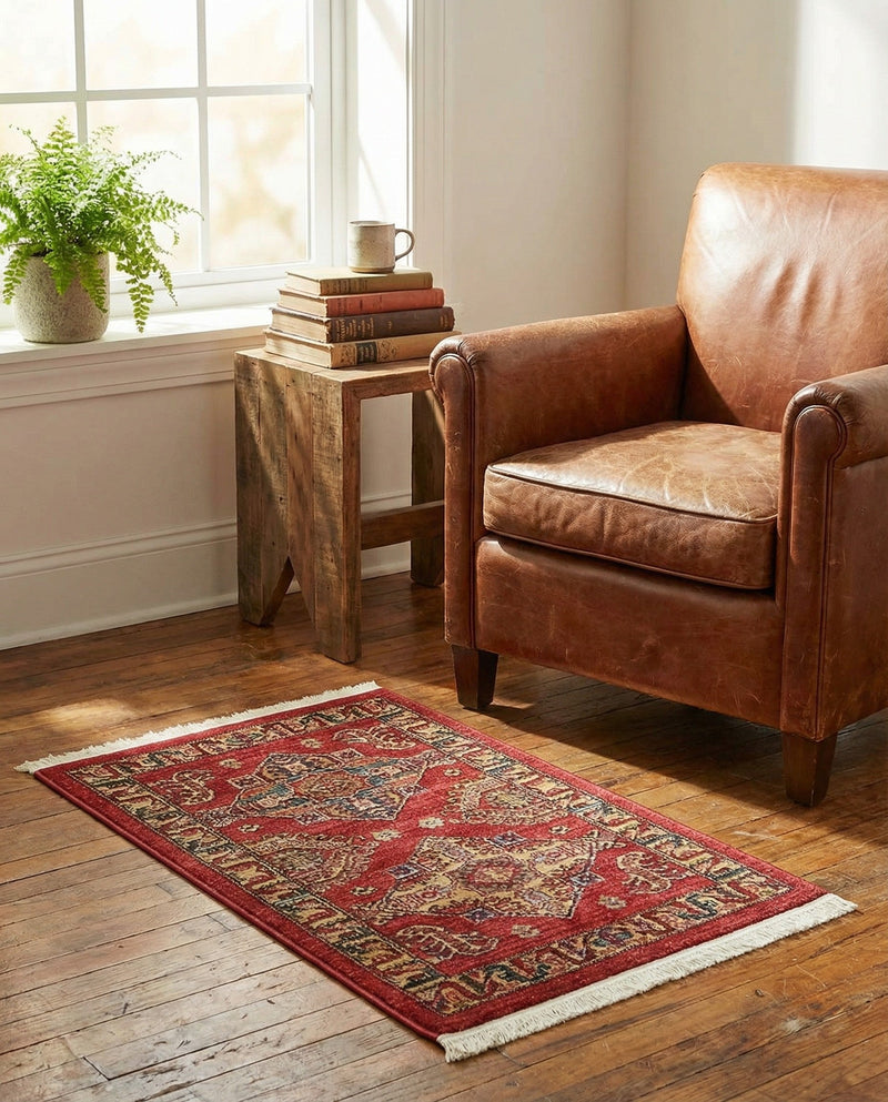 Persian Elegance Collection Area Rug -  Mashhad Rectangle Red  lifestyle 4