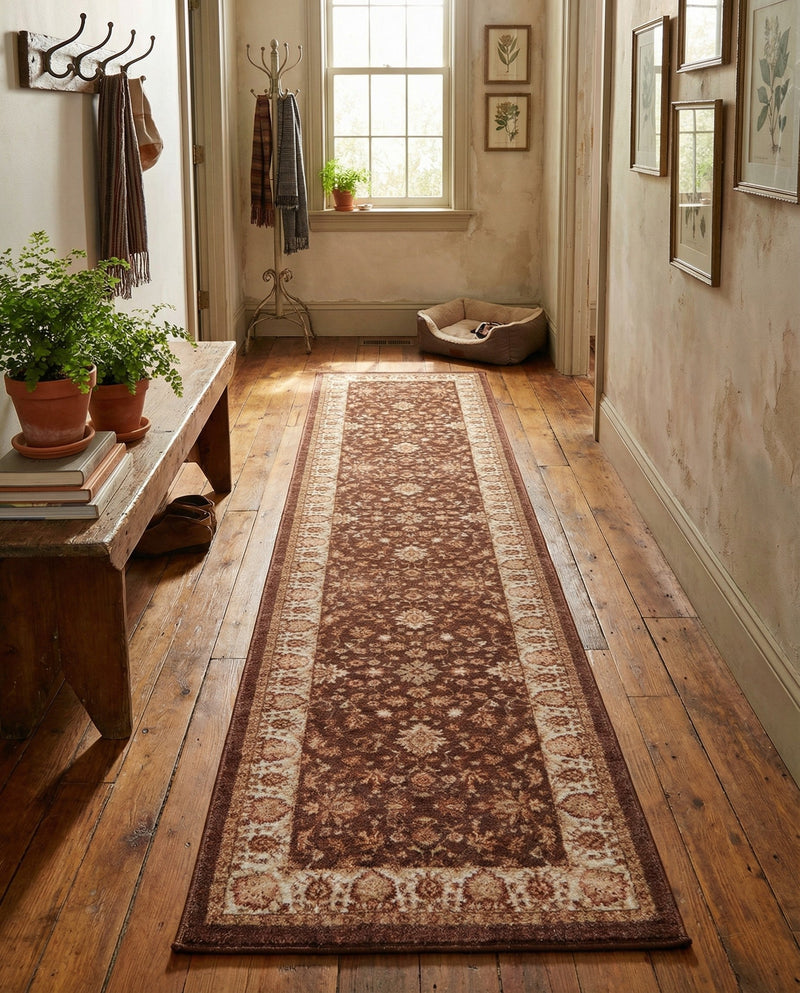 Casablanca Tapestry Collection Area Rug -  Marrakech (Coffee Brown) Runner Coffee Brown  lifestyle 50