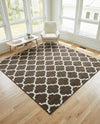 Lattice Gardens Collection Area Rug -  Bloomfield (Chocolate Brown) Square Chocolate Brown  lifestyle 79