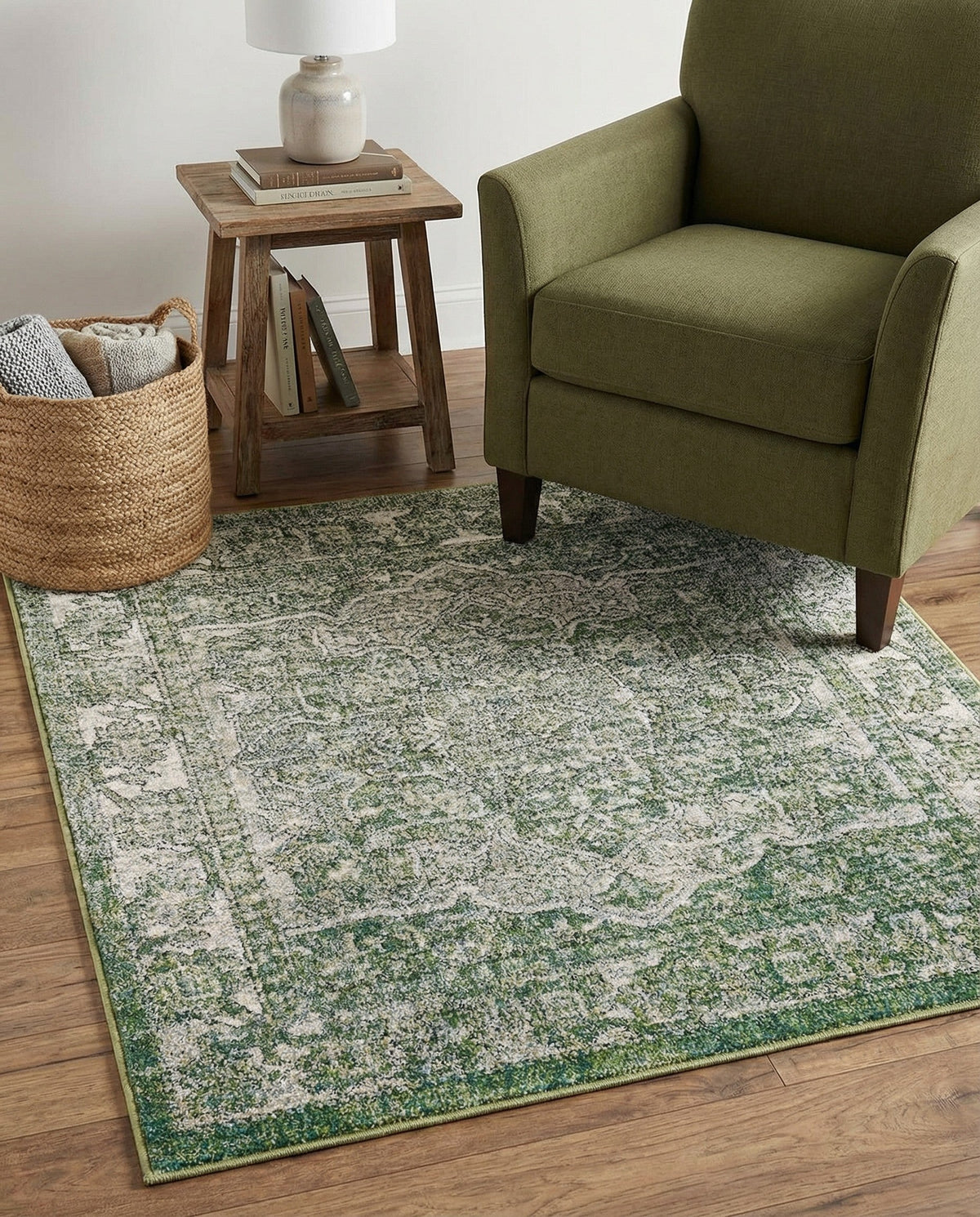 Savannah Soiree Collection Area Rug -  Everglade (Green) Square Green  lifestyle 107