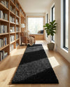 Plush Oasis Collection Area Rug - Serenity (Jet Black) Runner Jet Black  lifestyle 58