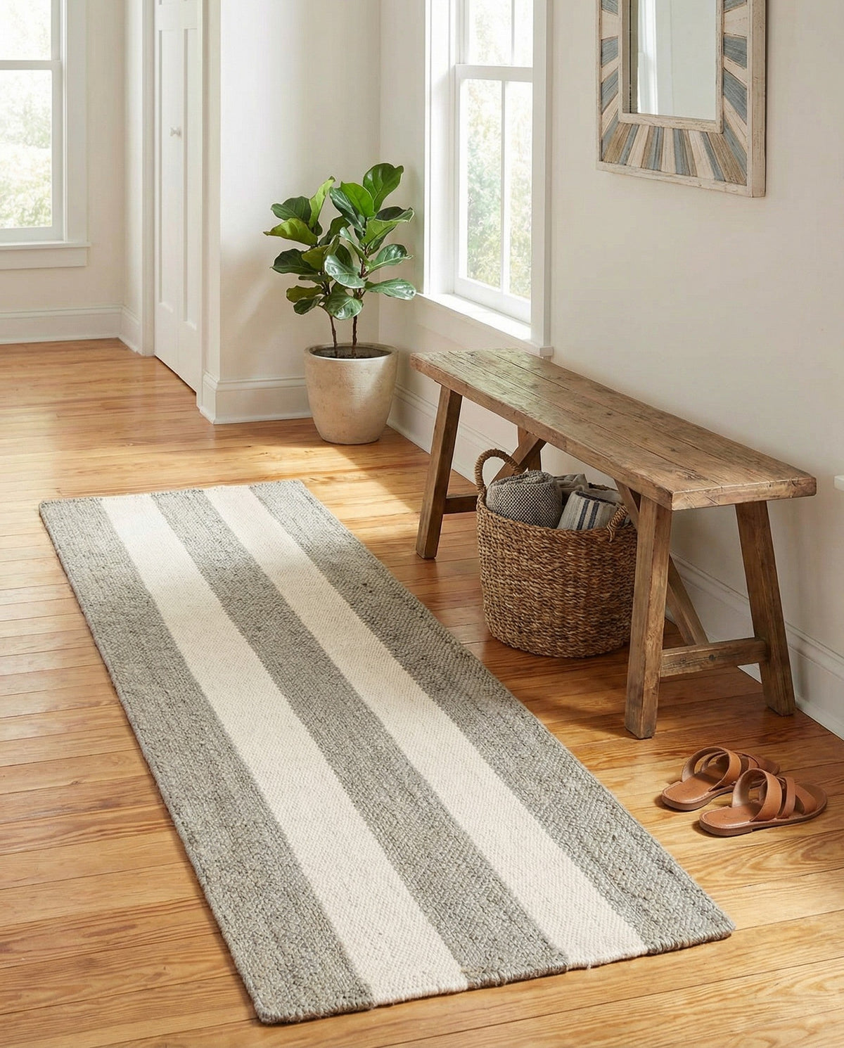 Martha's Vineyard Blueprints Collection Area Rug - Edgartown Runner Gray  lifestyle 148