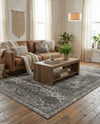 Dover Terrace Collection Area Rug -  Lagoon (Dark Gray) Rectangle Dark Gray  lifestyle 11