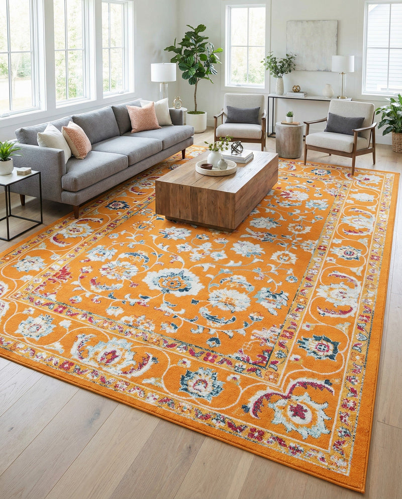 Adriana Terrace Collection Area Rug -  Positano (Orange) Rectangle Orange  lifestyle 9