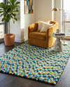 Woolen Sphere Collection Area Rug - Orbsburg (Blue) Rectangle Blue  lifestyle 12