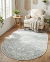 Coastal Haven Collection Area Rug - Seabreeze (Gray) Oval Gray  lifestyle 50