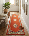 Tabriz Tapestry Collection Area Rug - Azerbaijan (Terracotta) Runner Terracotta  lifestyle 54