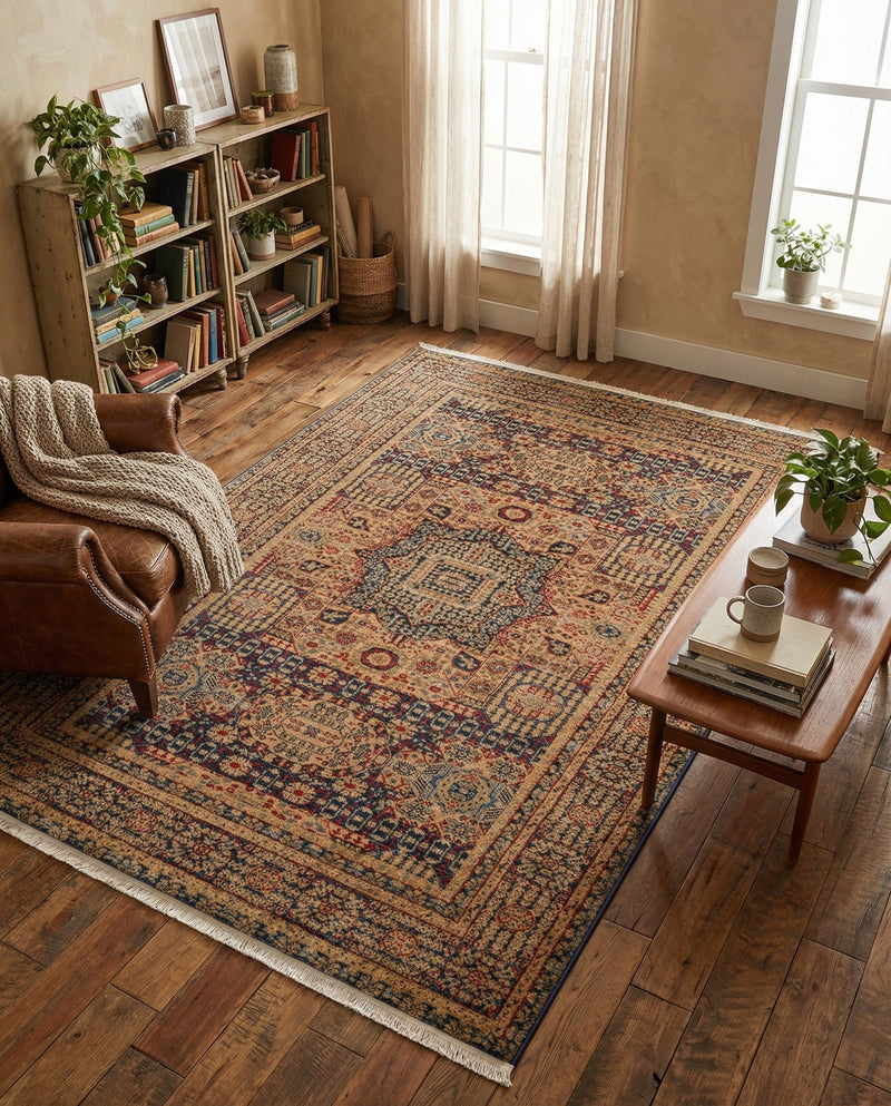 Ottoman Elegance Collection Area Rug - Sultan Rectangle Blue  lifestyle 62