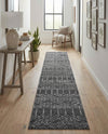 Marrakesh Lattice Collection Area Rug - Casablanca (Charcoal Gray) Runner Charcoal Gray  lifestyle 69