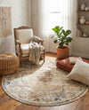 Coastal Manor Collection Area Rug -  Pierpoint Round Blue Cream  lifestyle 62