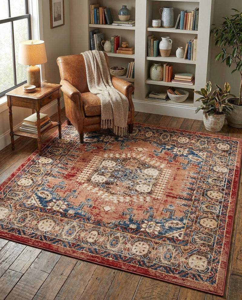 Eden Oasis Collection Area Rug -  Refuge (Terracotta) Square Terracotta  lifestyle 75